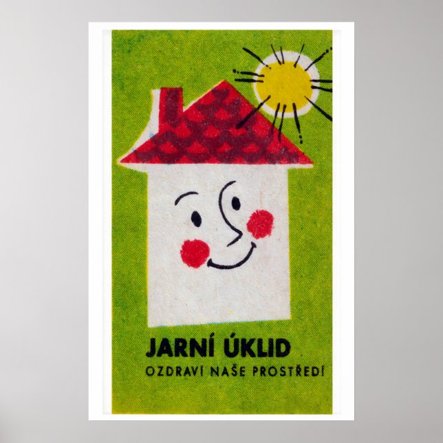 Poster Rosto Sorridente Estilizado Tchecoslováquia 1960s- (Frente)