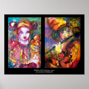 Póster Rostos de CARNIVAL Máscara Veneziana