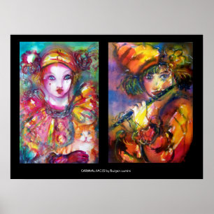 Póster Rostos de CARNIVAL Máscara Veneziana