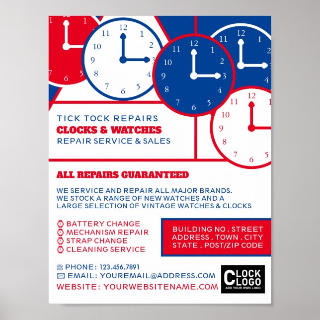 Poster Rostos de Relógio, Publicidade Horologista (Frente)