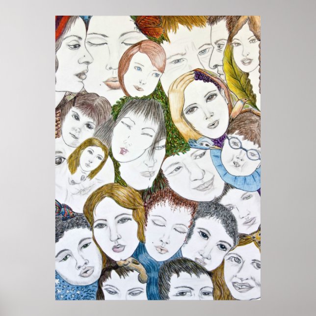 Poster Rostos na Multidão (Frente)