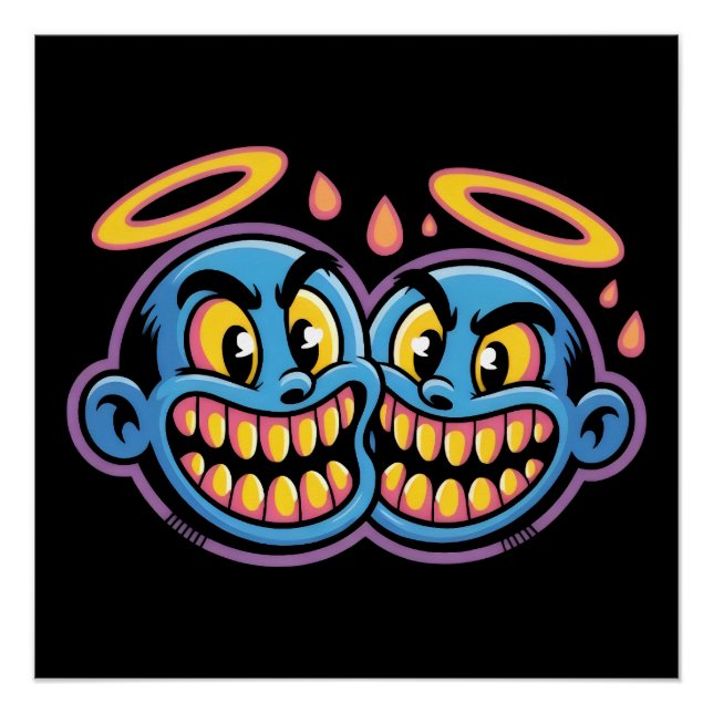 Póster Rostos sorridentes. (Frente)