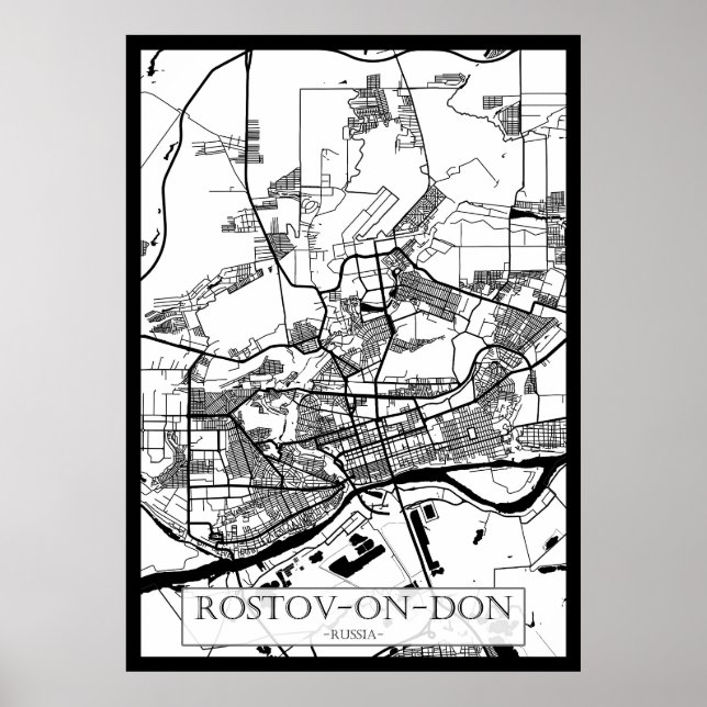 Poster Rostov-on-Don Russia City Map (Frente)