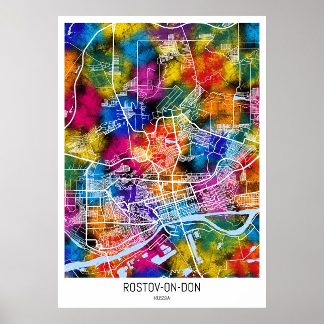 Poster Rostov-on-Don Russia Map (Frente)