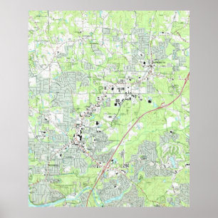 Poster Roswell Geórgia Mapa (1992)