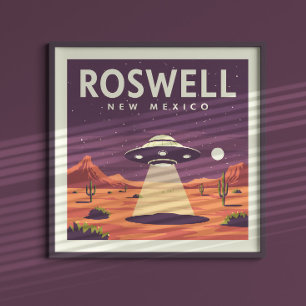 Poster Roswell Novo México Vintage