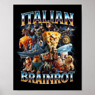 Poster Rot Italiano do Cérebro Memes Engraçados Menino