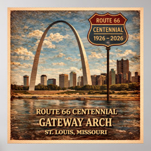 Poster Rota 66 Arco da Porta de St Louis