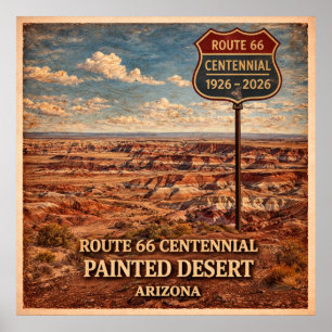 Poster Rota 66 Deserto Pintado Arizona