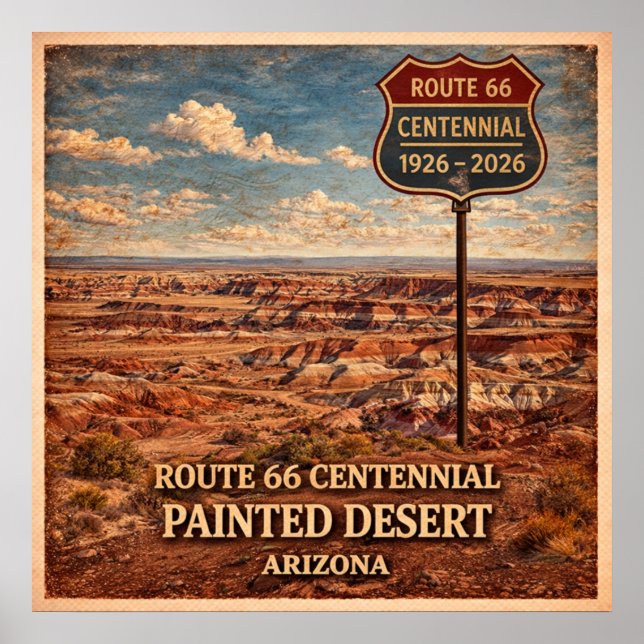 Poster Rota 66 Deserto Pintado Arizona   (Frente)