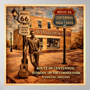 Poster Rota 66 Winslow Arizona Standin'