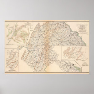 Póster Rota, campanha de Gettysburg