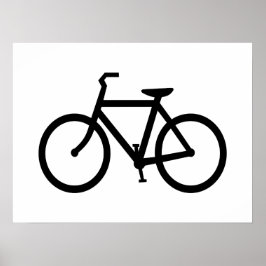 Póster Rota de Bicicleta Preta
