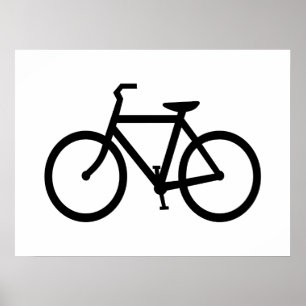 Póster Rota de Bicicleta Preta