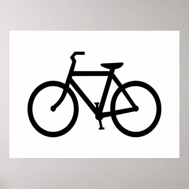 Póster Rota de Bicicleta Preta (Frente)