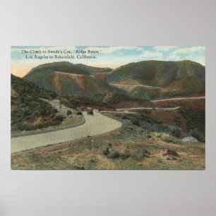 Póster Rota de Ridge ao corte & ao Bakersfield do sueco