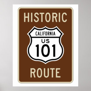 Poster Rota histórica US Route 101 (Califórnia) - Sinal