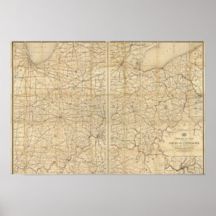 Póster Rota postal de Ohio