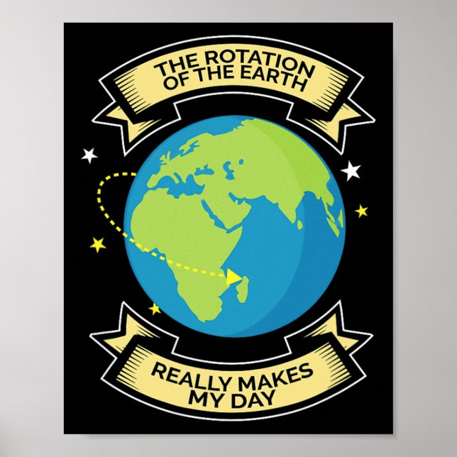 Poster Rotação Da Terra Faz Meu Dia De Ciência (Frente)