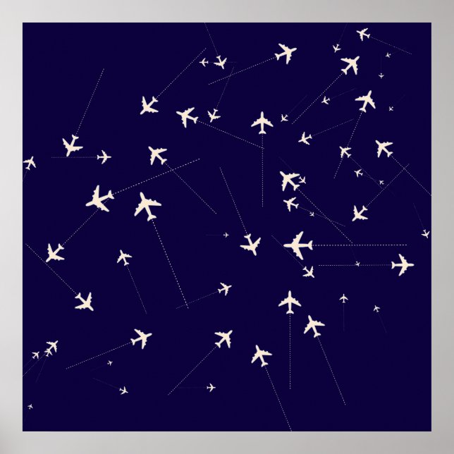 Póster rotas aéreas viagem (Frente)