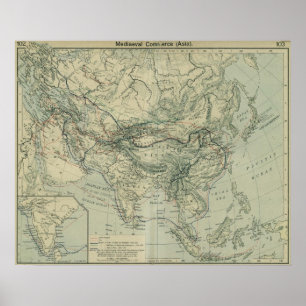 Póster Rotas Comerciais Medievais