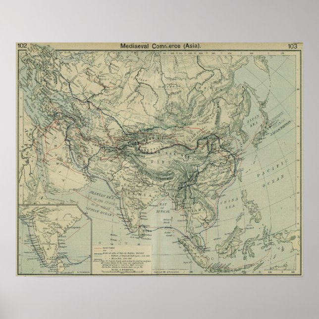 Póster Rotas Comerciais Medievais (Frente)