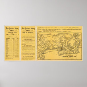 Poster Rotas internacionais do navio a vapor, Nova