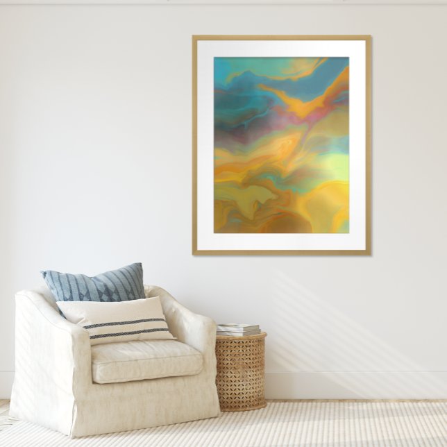 Poster Roteiro cósmico - Pintura de Abstrato marmoreada (Criador carregado)