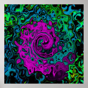 Poster Roteiro de Arte Líquida Magenta Magenta-Abstrato