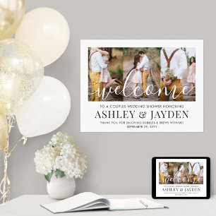 Poster Roteiro de Boas-Vindas para Chá de Noiva de Casais