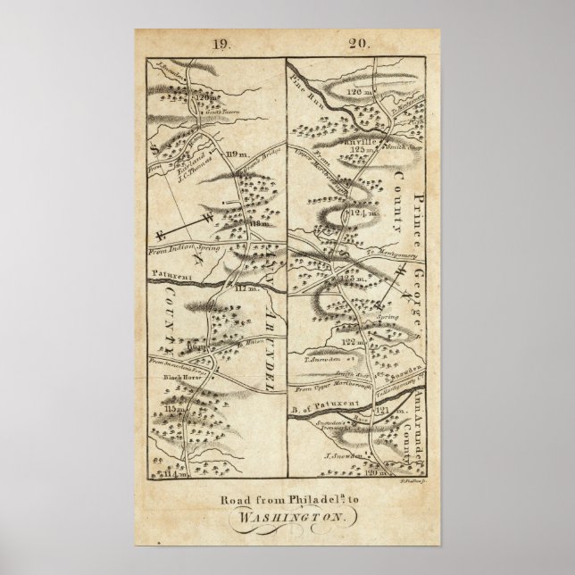 Póster Roteiro de Filadélfia para Washington (Frente)