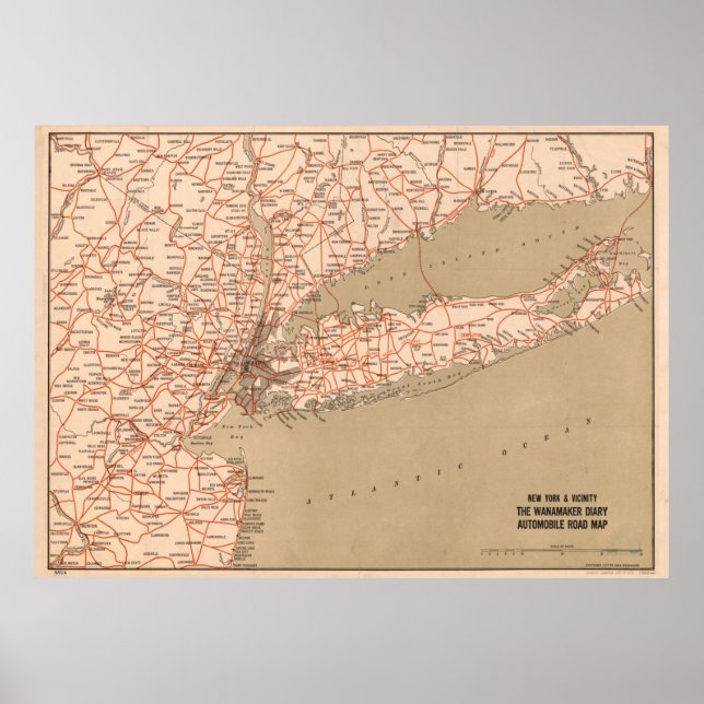 Poster Roteiro de Nova Iorque de Três Estados (1917) (Frente)