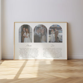 Poster Roteiro de Votos de Casamento Minimalista com Arco