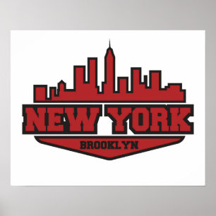 Poster Roteiro do estilo do bloco de Brooklyn New York  