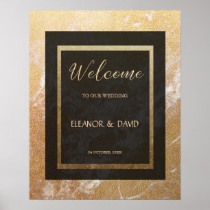 Póster Roteiro elegante do casamento da boa vinda do