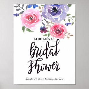 Póster Roteiro floral do chá de panela do grupo da