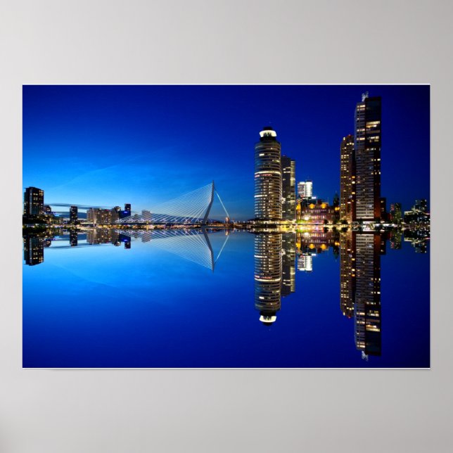 Poster Roterdão Skyline Cityscape (Frente)