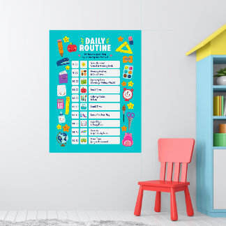 Poster Rotina Diária Fofa Kawaii
