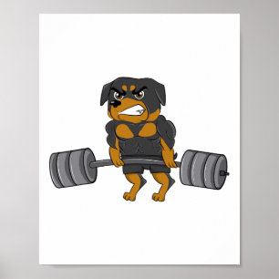 Poster Rottweiler Camiseta de cão de construção de edifíc
