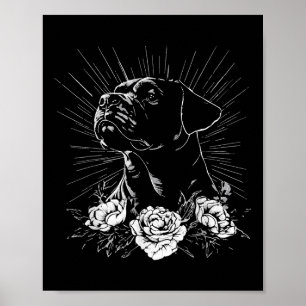 Poster Rottweiler Dog Lover Estilo Retroativo Tatuagem _1