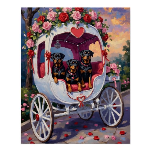 Póster Rottweiler Dog Valentine's Day (Frente)