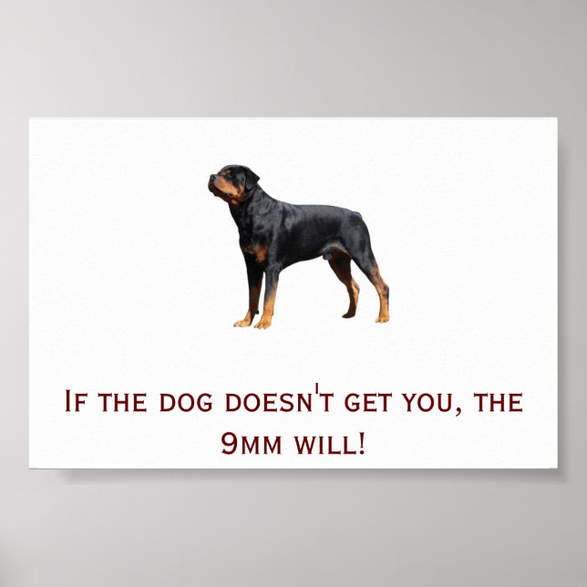 Poster Rottweiler e 9mm (Frente)