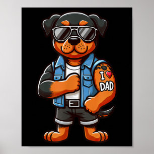 Poster Rottweiler Eu Adoro Tatuagem De Cachorro Engraçado