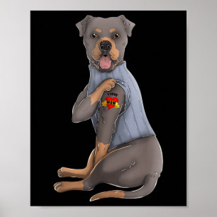 Poster Rottweiler Eu Amo Mamãe Tatuagem Cão Engraçado Dia