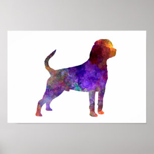 Póster Rottweiler na aquarela