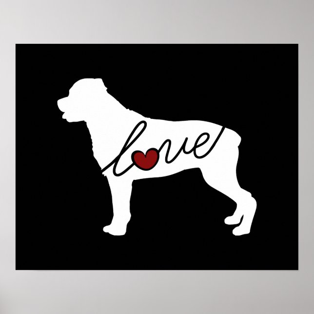 Póster Rottweiler (Rottie) Love (Frente)