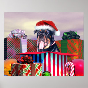 Poster Rottweiler Surpresa de Natal