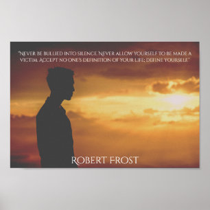 Poster Rotulação branca das citações de Robert Frost