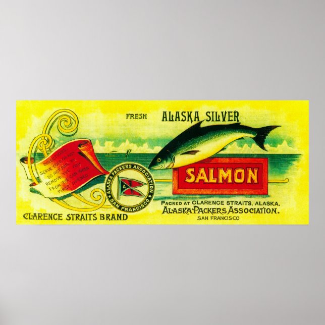 Póster Rótulo Clarence Straits Salmon (Frente)