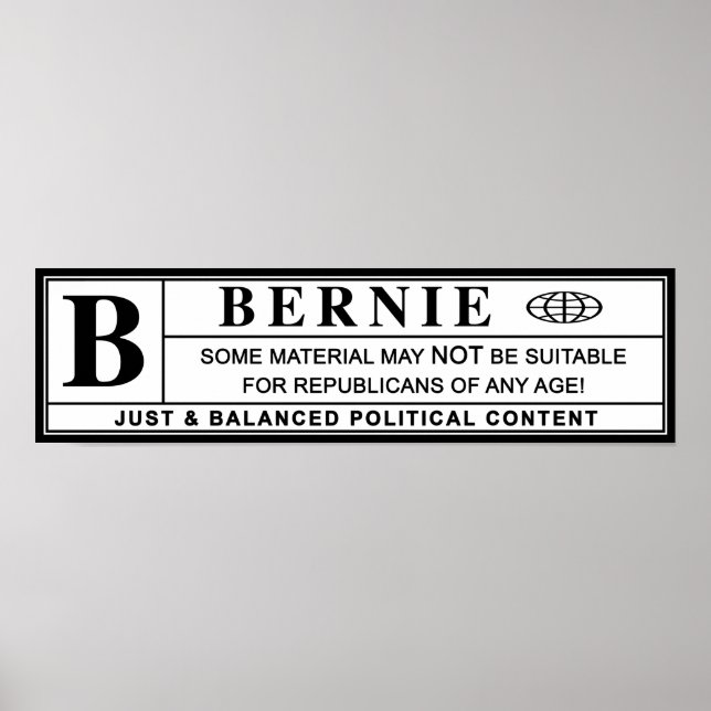 Póster Rótulo de Aviso Bernie Sanders (Frente)